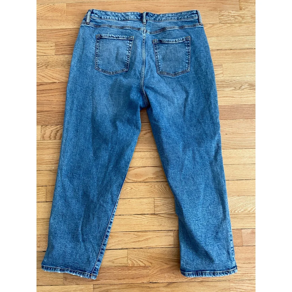 Joe Fresh Women’s Blue Distressed Straight Leg Jeans Size 18W - Picture 7 of 9